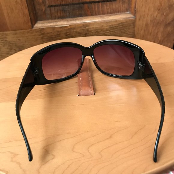 FINAL PRICE - Black w/Faux Diamonds Rectangular Sunglasses #18 - Picture 5 of 7